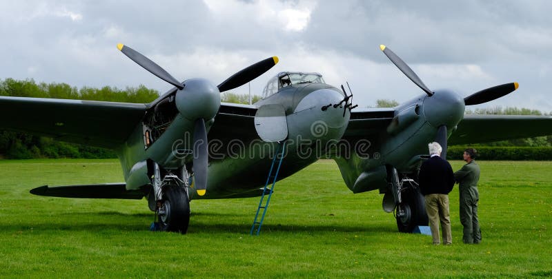 East Kirkby, Lincolnshire, UK, May 2023. Lincolnshire aviation trust. Mosquito Night fighter. stock photography