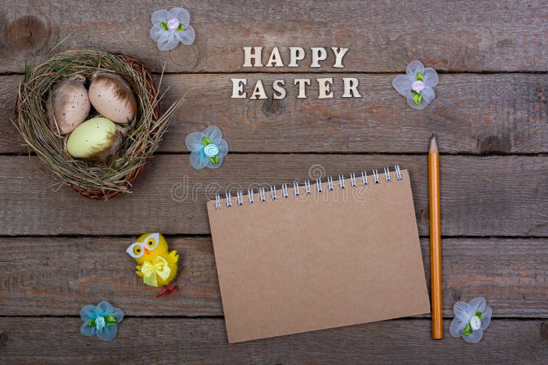 Easter background. The inscription of the wooden letters `Happy Easter`. royalty free stock images Easter background. The inscription of the wooden letters `Happy Easter`. royalty free stock images