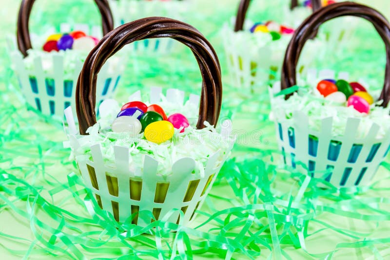 Easter Basket Cupcakes stock photo. Image of dessert 38575420