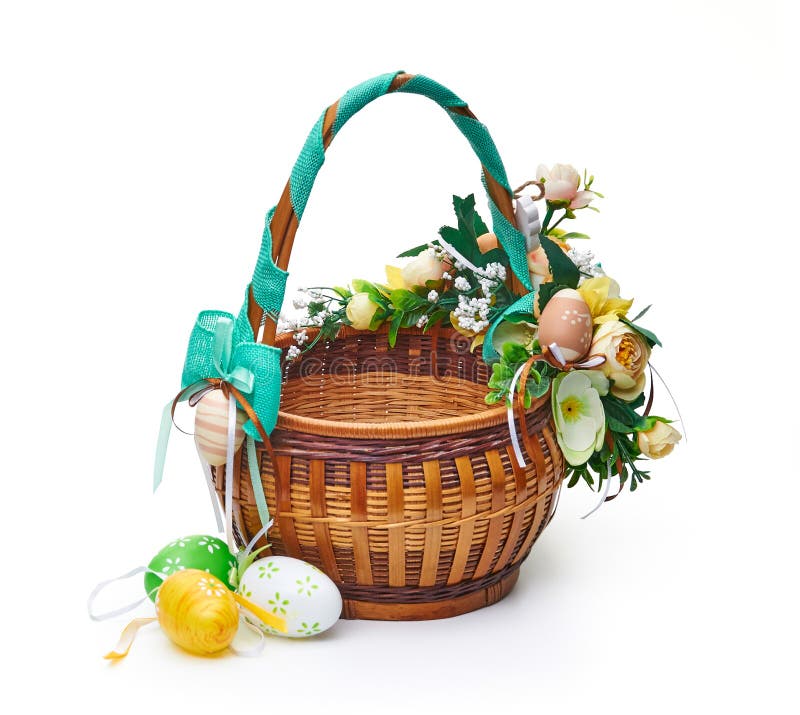 Easter Basket from a Flower Arrangement Stock Photo Image of bright