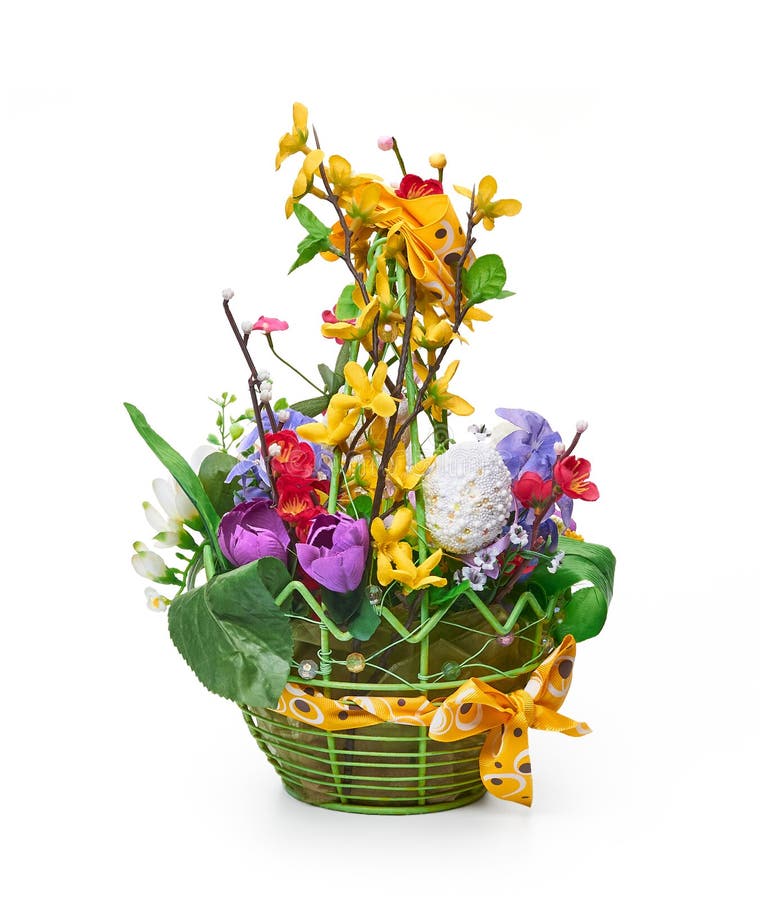 Easter Basket from a Flower Arrangement Stock Photo Image of chic