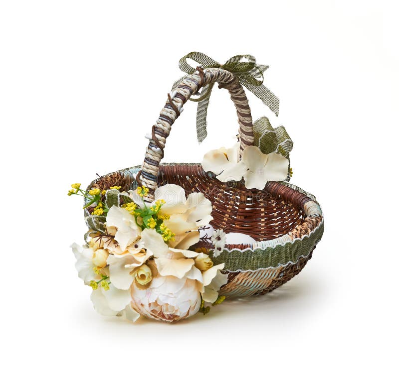 Easter Basket from a Flower Arrangement Stock Photo Image of blue