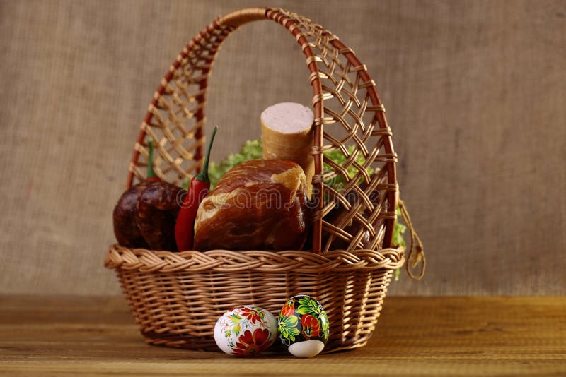 Easter basket with products