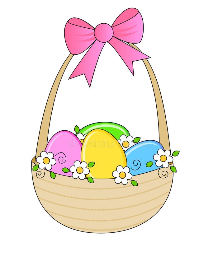 Easter basket with spring flowers royalty free illustration Easter basket with spring flowers royalty free illustration
