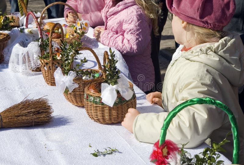 Easter baskets in Poland stock photo Easter baskets in Poland stock photo
