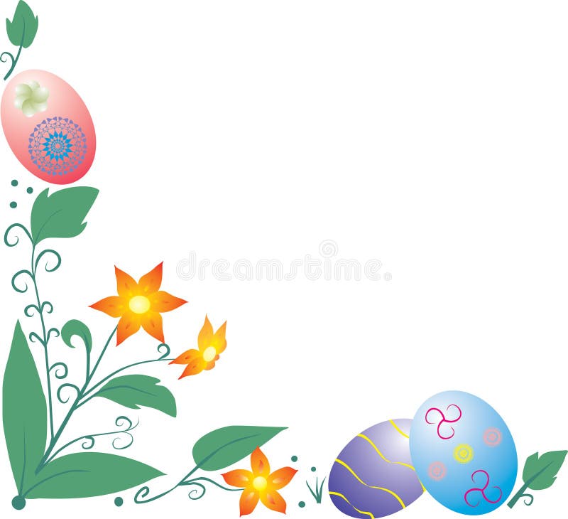 Easter border with flowers