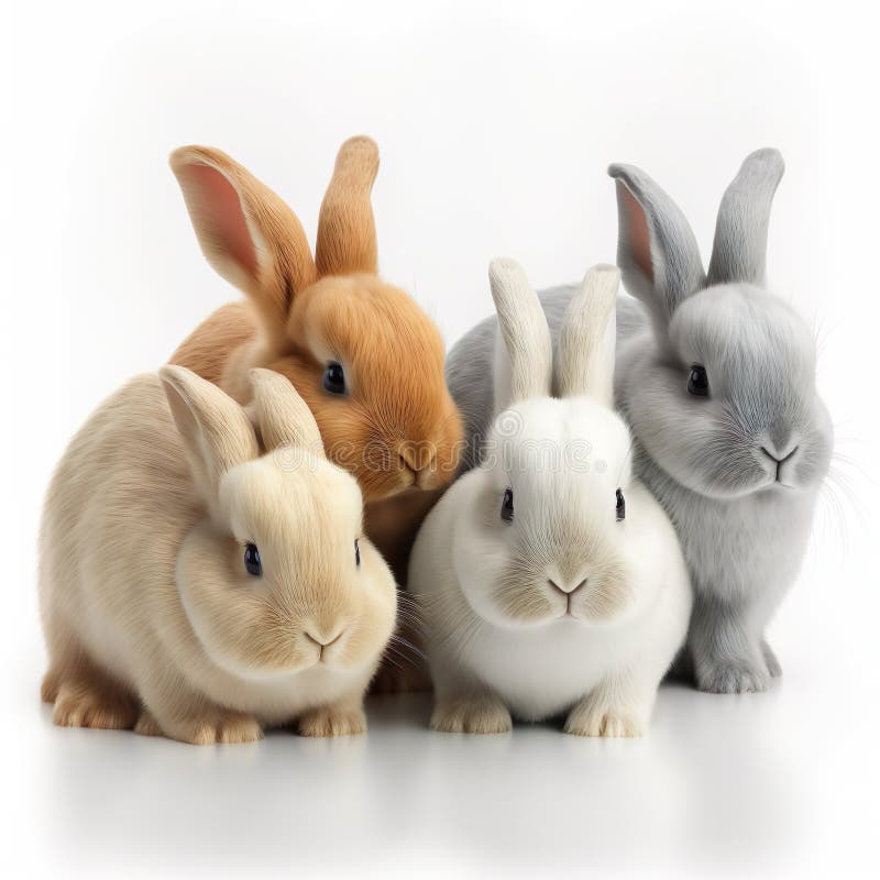 Easter Bunnies Isolated on White Background royalty free stock image