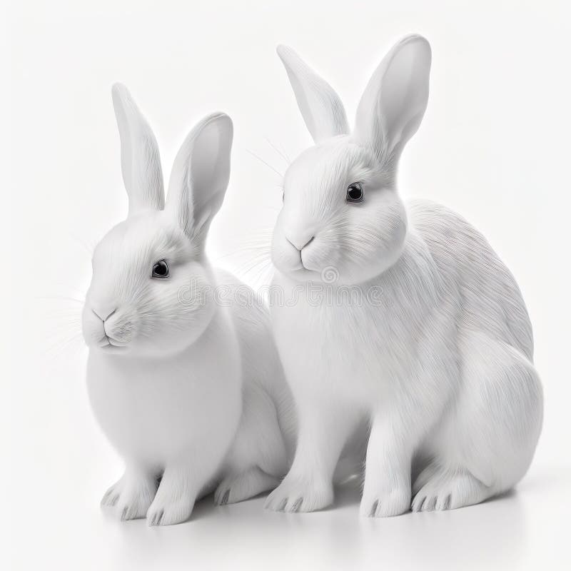 Two Easter Bunnies with Egg Stock Illustration Illustration of eggs