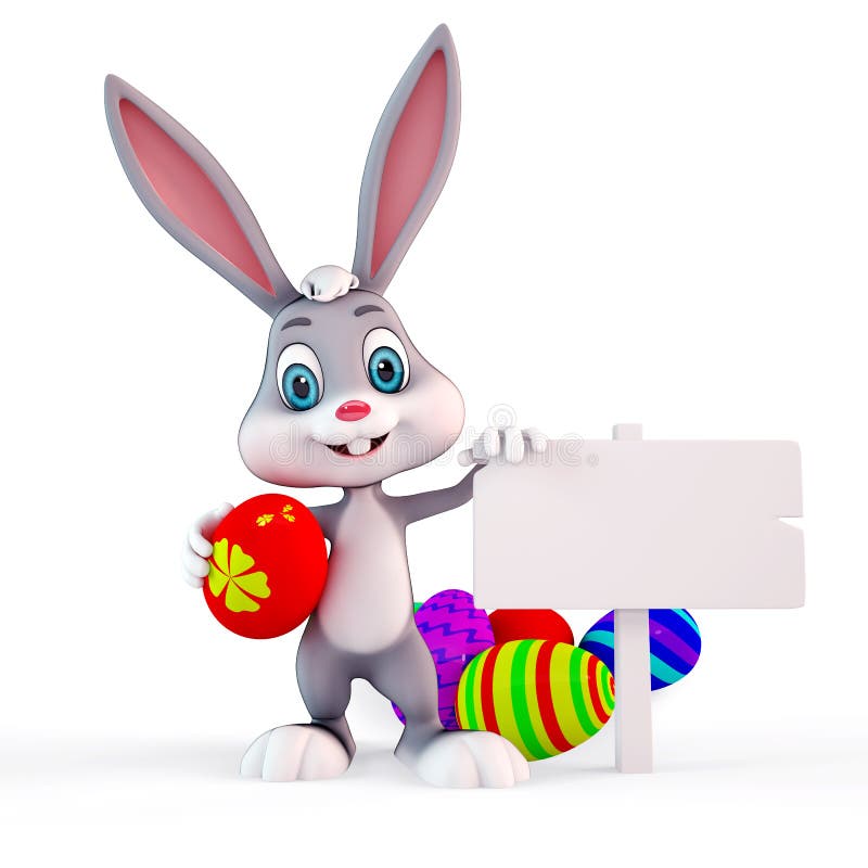 3d Easter Bunny Played Guitar Stock Illustration Illustration of