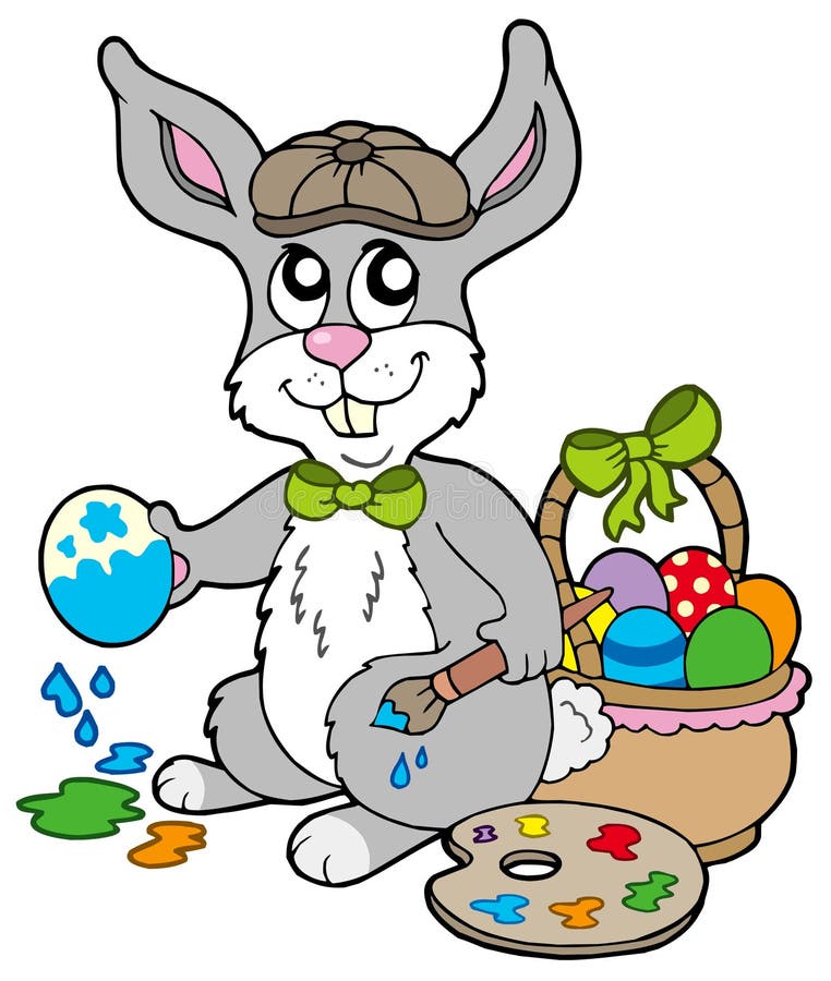 Easter bunny artist royalty free illustration