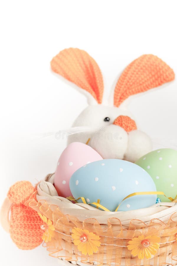 Easter Bunny Basket with Egg from Beads Stock Image Image of