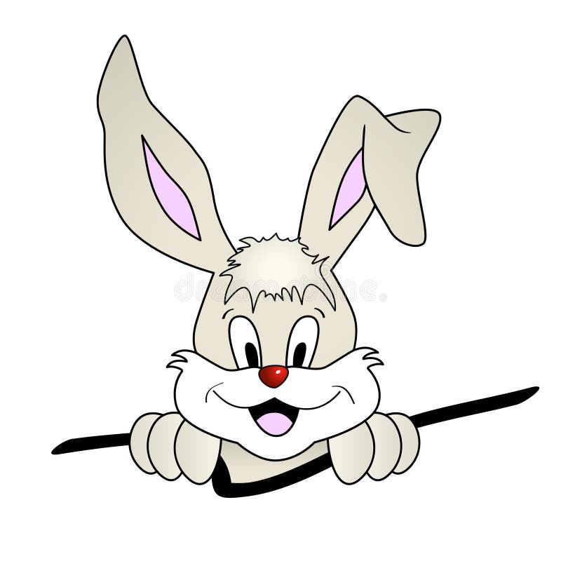 Easter bunny cartoon - cute smiling rabbit