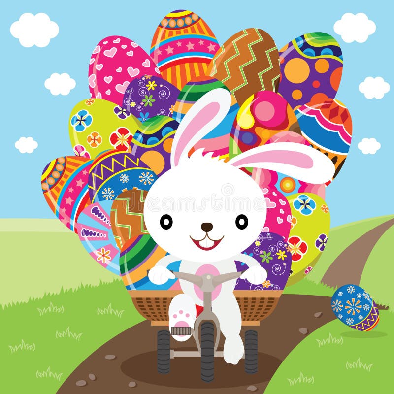 Bunny Delivering Easter Eggs Stock Vector Illustration of illustration, children 67256726