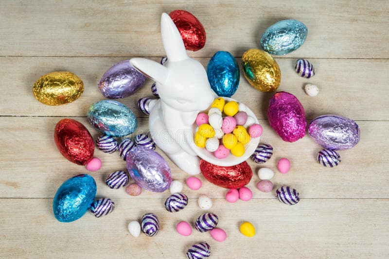 Easter Bunny and Eggs stock photo. Image of religion - 67863748