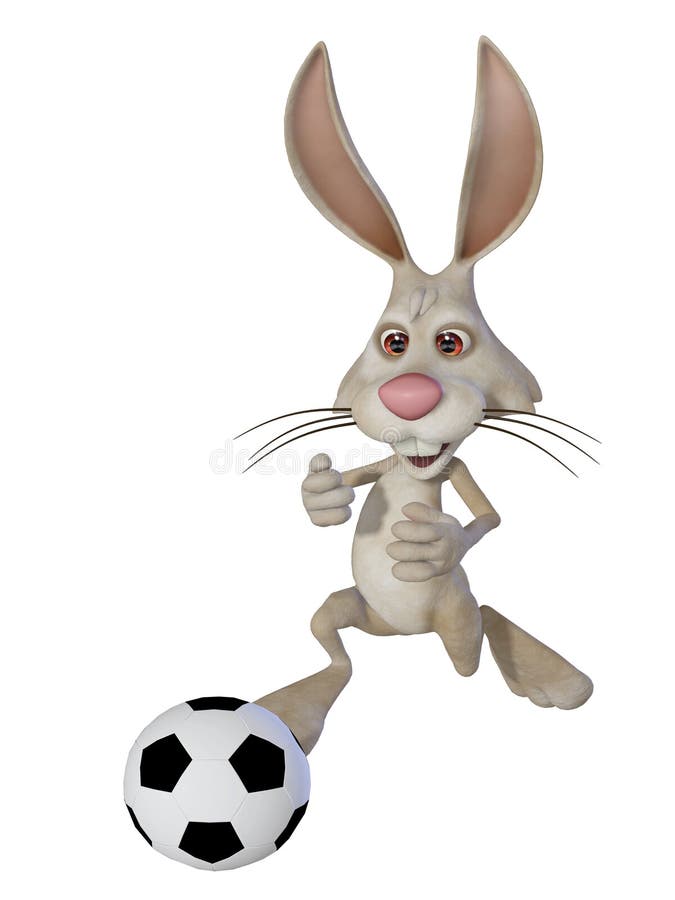 Easter Bunny Playing Football Stock Illustration Illustration of