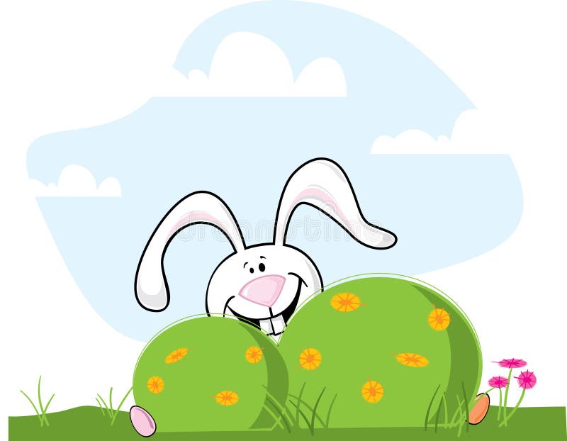 Easter. Bunny Hiding Eggs stock vector. Illustration of easter 23796400