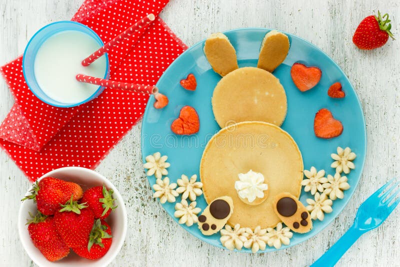 Easter Bunny Pancakes for Breakfast Stock Image Image of beautiful
