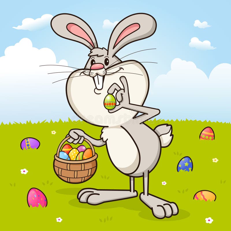 Download Easter Bunny Rabbit Delivering Easter Eggs Stock Vector ...