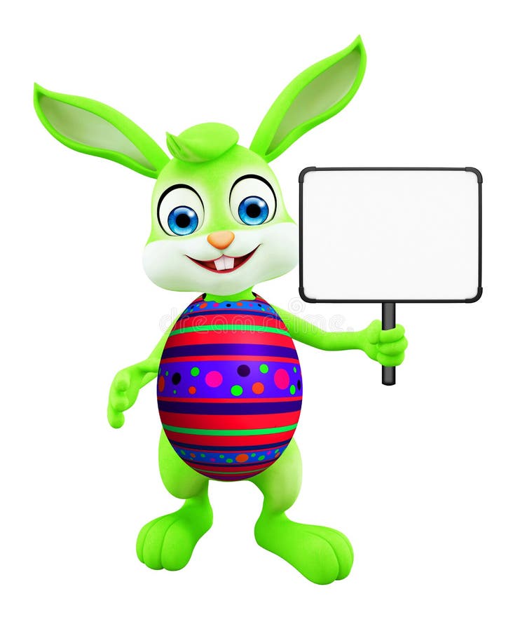 Easter Bunny With Sign Board Stock Illustration Illustration Of