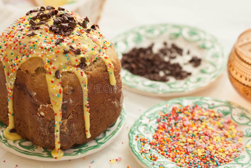 Easter Cake is Home Made. Close-up. Orthodox Tradition. Stock Image ...