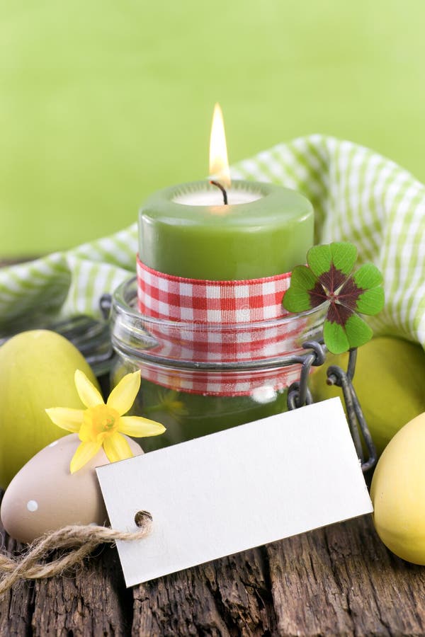 Easter candle, label stock photo. Image of blossom, decoration 29011268