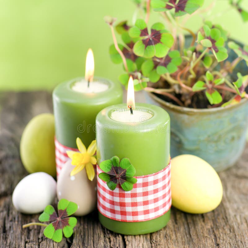 Easter candles stock image. Image of flowers, leafed 29008161