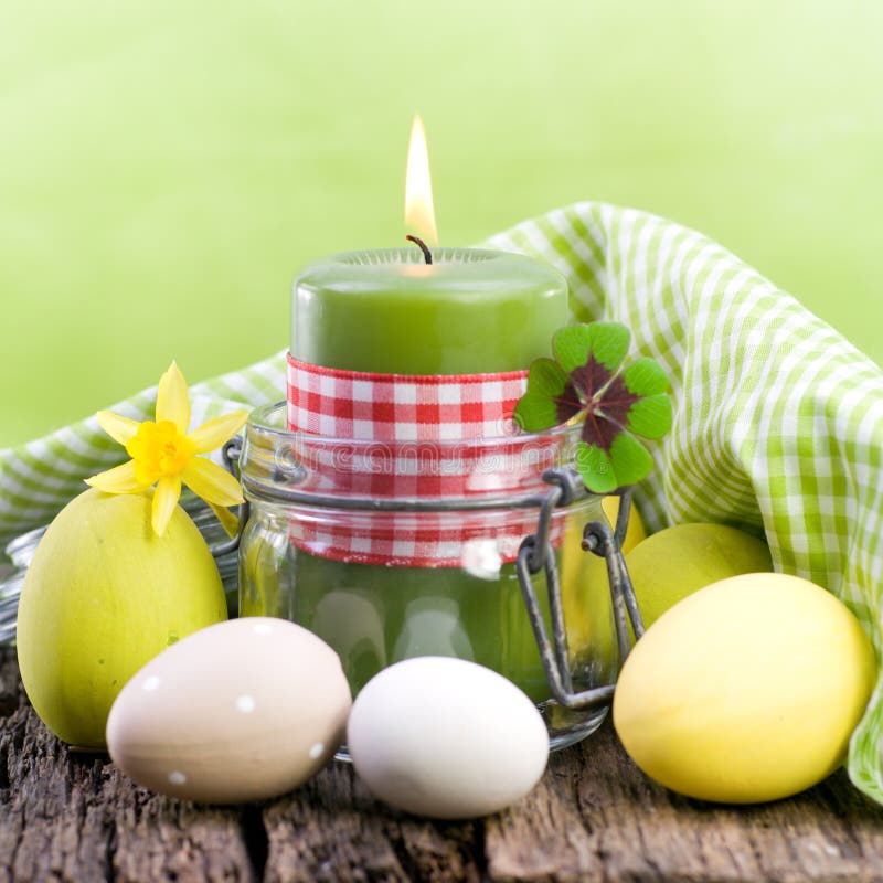 Easter candles stock image. Image of flowers, leafed 29008161