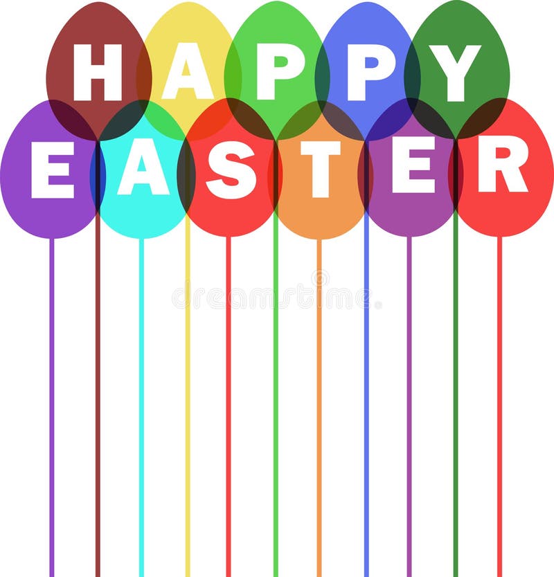 Download Easter card with balloons stock vector. Illustration of image - 39503471