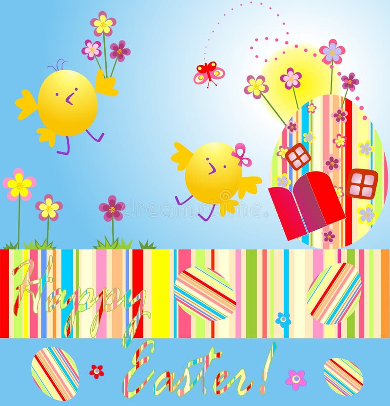 Easter card with chicken royalty free illustration Easter card with chicken royalty free illustration