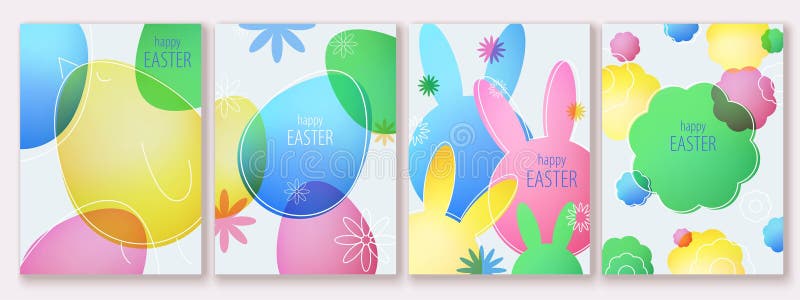 Easter card design. Bright colorful eggs. Vector holiday cards, banners, covers. royalty free illustration
