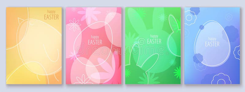 Easter card design. Bright colorful eggs. Vector holiday cards, banners, covers. stock illustration