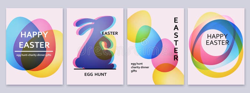 Easter card design. Bright colorful eggs. Vector holiday cards, banners, covers. vector illustration