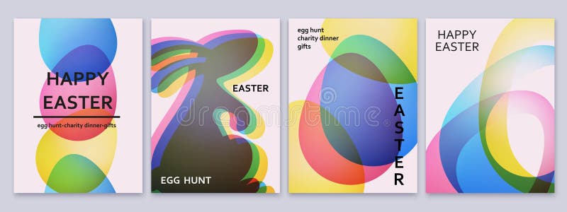 Easter card design. Bright colorful eggs. Vector holiday cards, banners, covers. vector illustration
