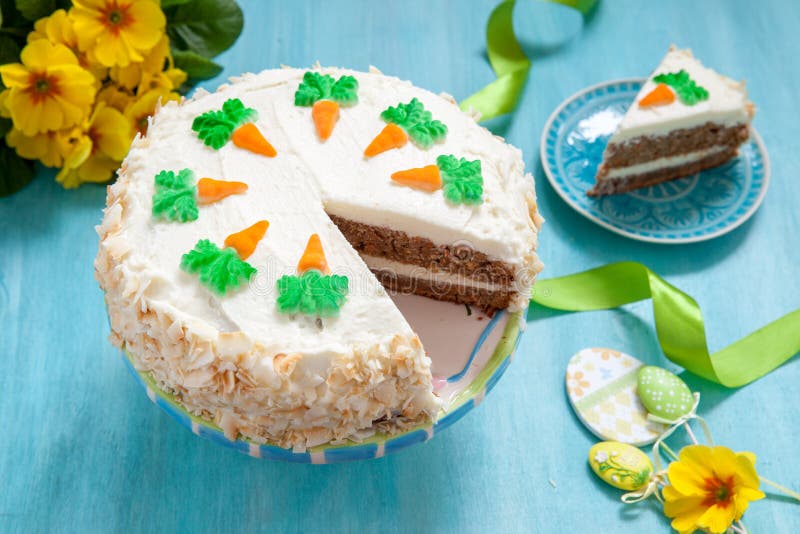 Easter Carrot cake stock image. Image of brown, delicious 87283419