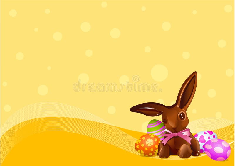 Chocolate Easter Bunny Background Stock Vector Illustration of candy