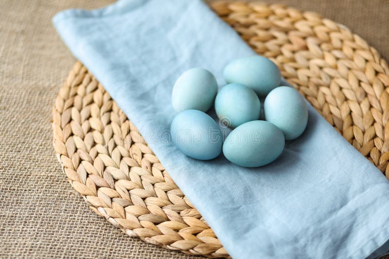Light Blue Colored Easter Eggs. Stock Photo Image of light, eggs