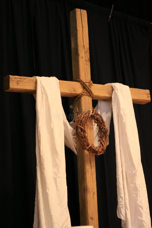 An Easter Cross. At our Church stock photography