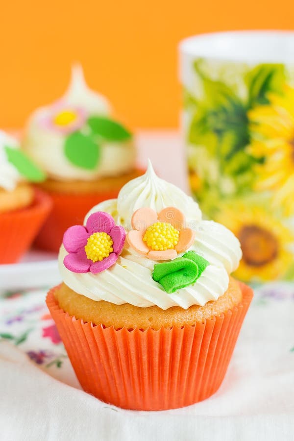 Easter Cupcakes Decorated with Eggs in Nest Stock Photo Image of