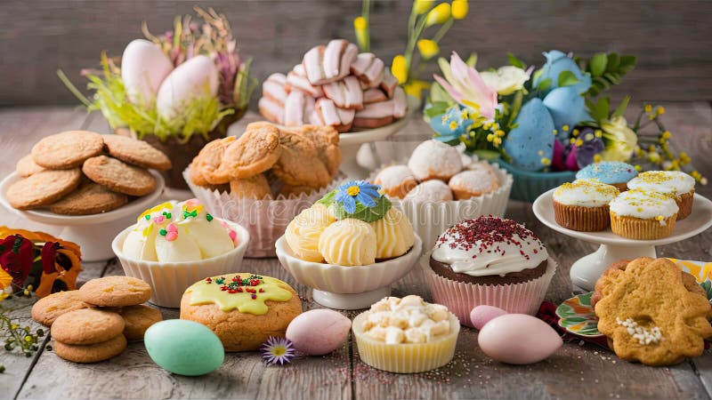 Easter with These Cupcakes. High quality photo. Traditional easter desserts stock images, royalty-free photos and pictures