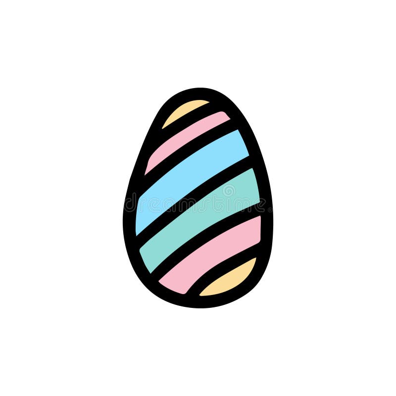 Easter Decorated Egg.Illustration in Doodle Style Stock Vector