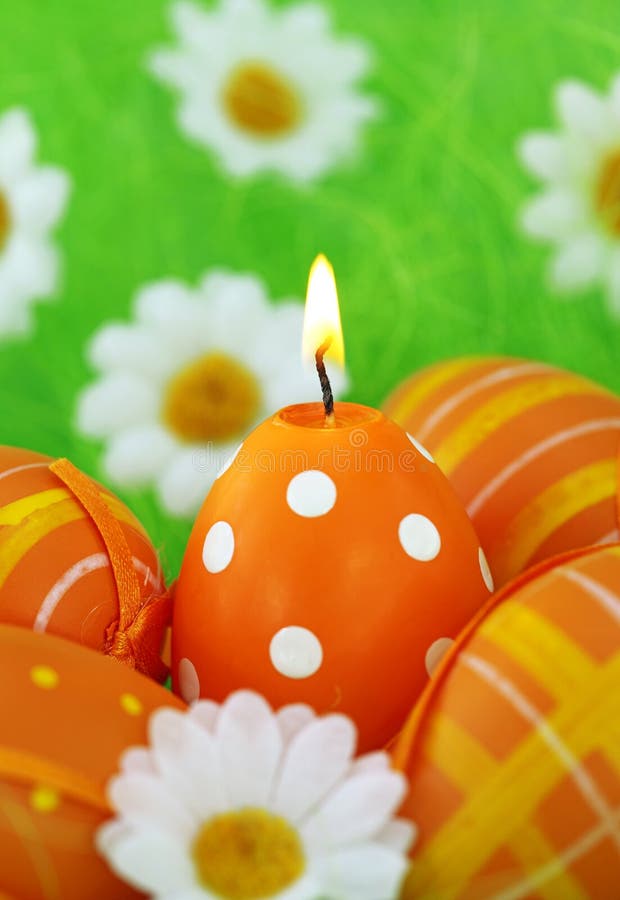 Orange easter eggs stock photo. Image of decoration, colorful 7990952