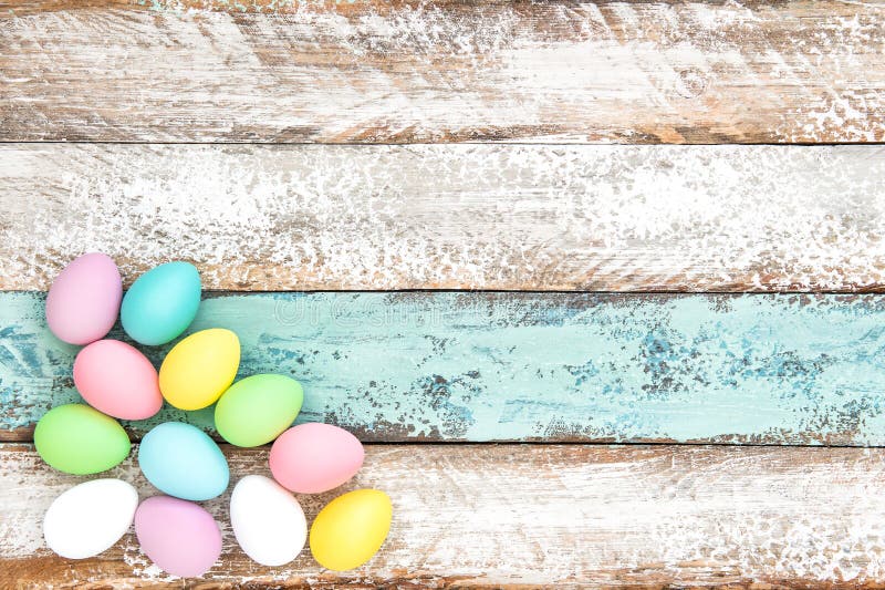 Pastel Colored Easter Eggs in Nest on Wooden Background Stock Image Image of food, holidays