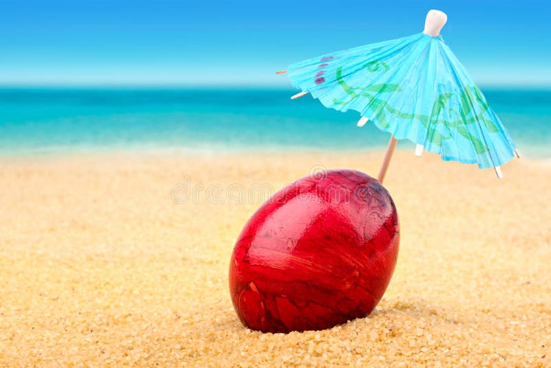 Easter egg at beach stock image. Image of holiday, festive 18850085