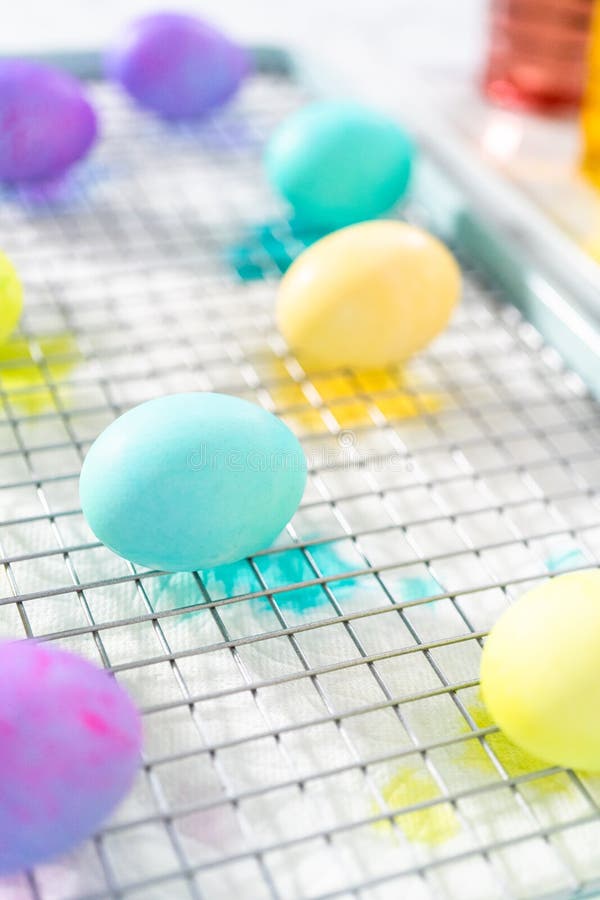 Easter egg coloring stock photo. Image of drying, creativity 290394972