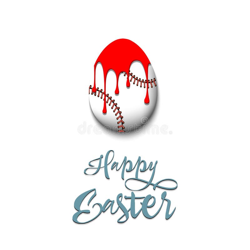 Easter Egg Decorated in the Form of a Baseball Ball Stock Vector