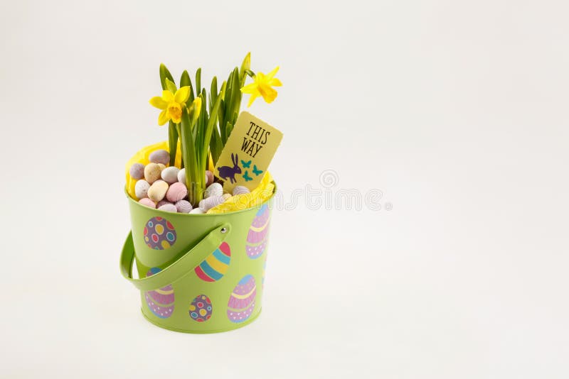 Easter egg hunt basket stock image. Image of spring, composition 68351271