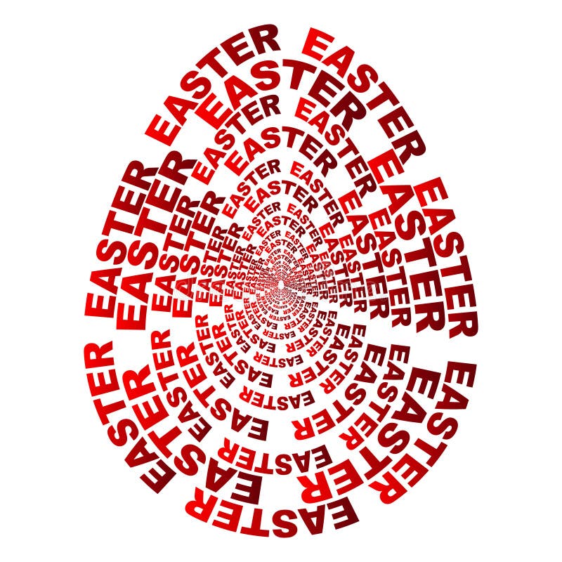 Easter egg made of word easter