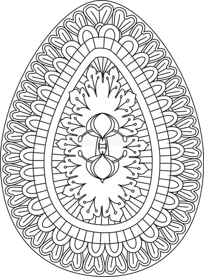 Download Easter egg Mandala stock vector. Illustration of black ...