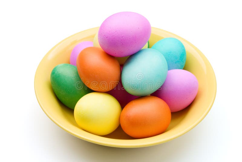 Colorful Easter Eggs in a Row Stock Photo Image of eggs, pink 12808824