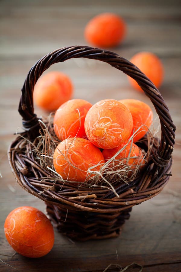 Orange easter eggs stock photo. Image of decoration, spring - 29676016